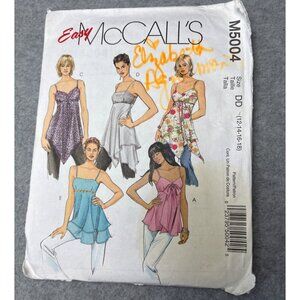 McCalls M5004 Easy Sewing Pattern Tunics Tops Size 12 14 16 18 uncut  2005